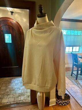 Cowl Neck Cream Women's Sweater